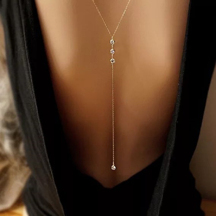 Body Chain Jewelry - New Rhinestone Sexy Women's Back Chain