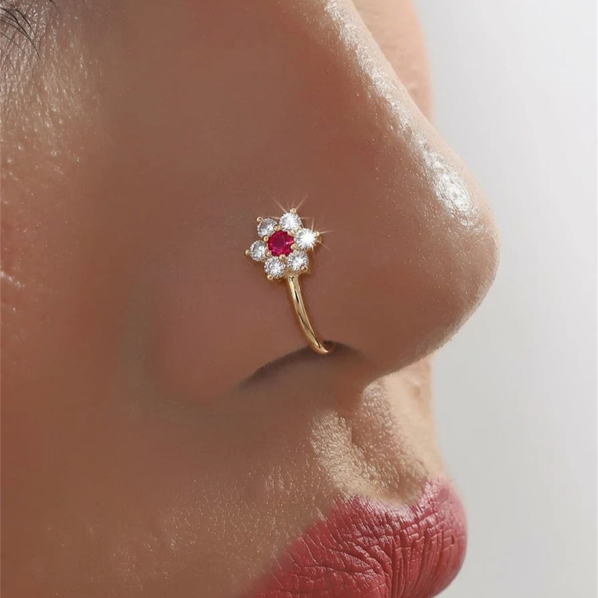 Body Jewelry On Sale - 1PC Flower Shaped No Piercing Nose