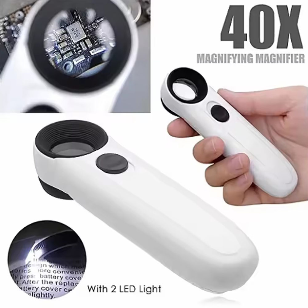 Body Jewelry Websites - 40X magnifying glass with 2 LED
