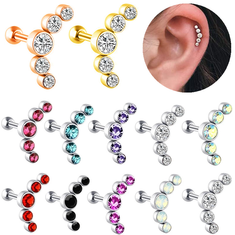 Body Jewelry Barbell - 1PCS Crystal Cartilage Piercing Helix Earring