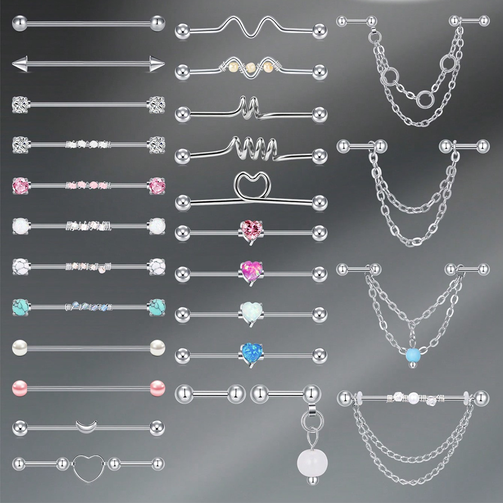Body Jewelry Barbell - 14G Industrial Barbell Cartilage Earring Body