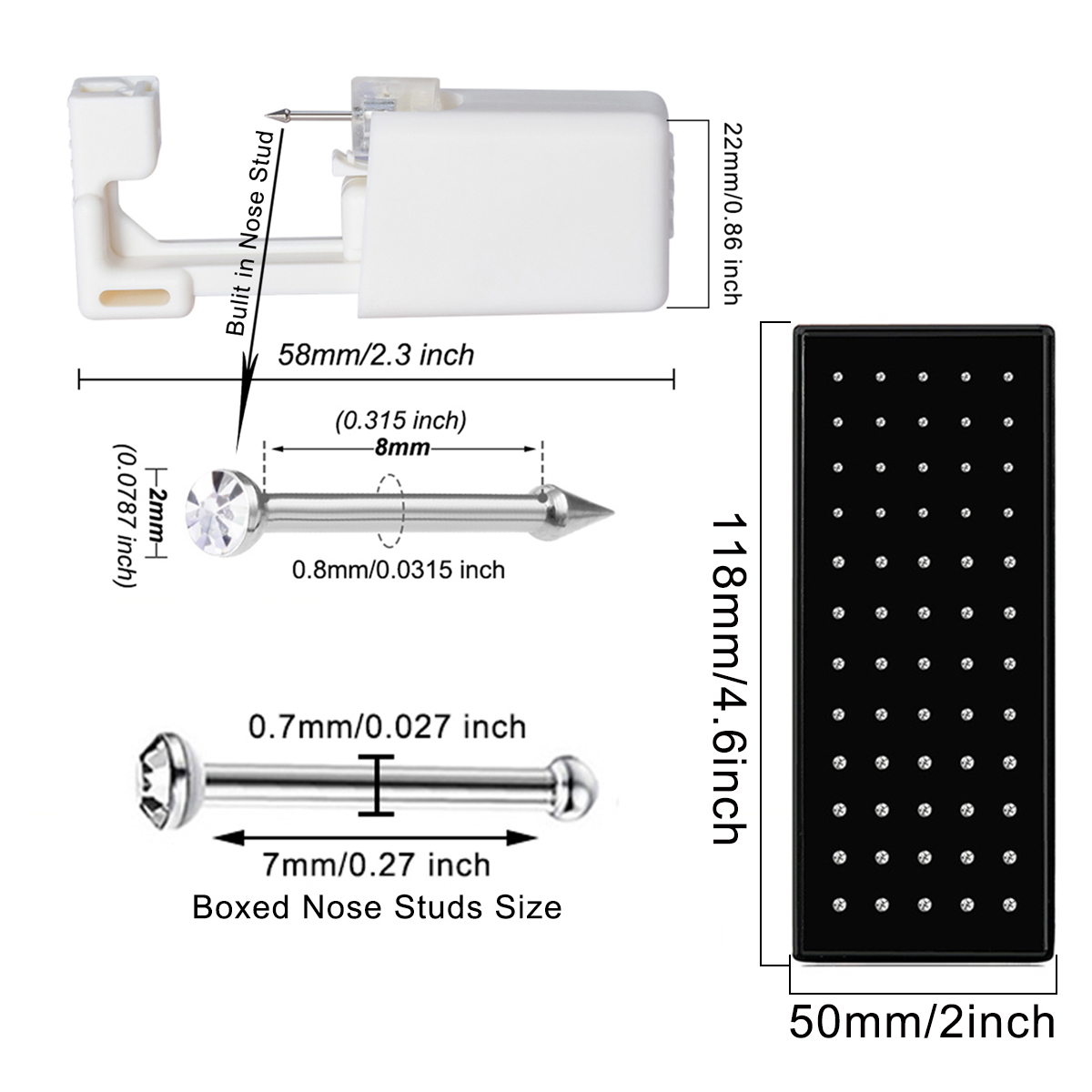 61pcs Nose Piercing Kit Includ - Body Jewelry Factory ulasan dan harga