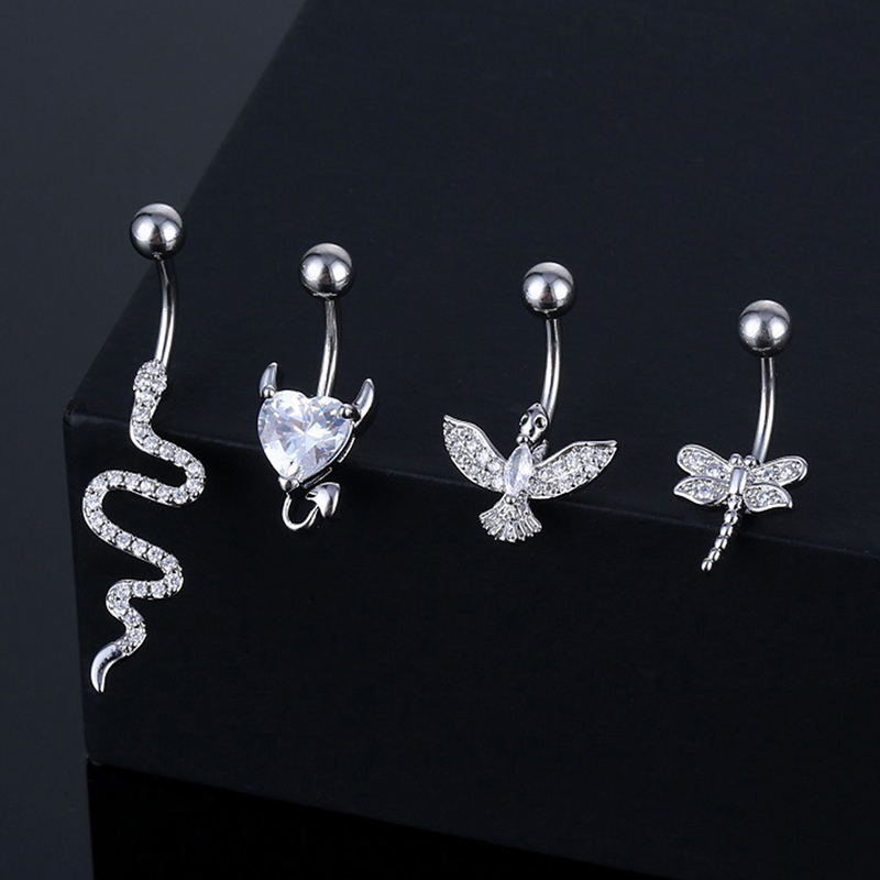 Crystal Belly Button Ring Anim - Body Jewelry Barbell ulasan dan harga