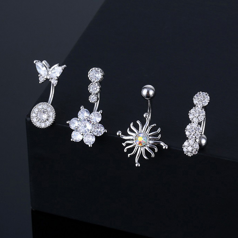 Crystal Belly Button Ring Anim - Body Jewelry Barbell ulasan dan harga