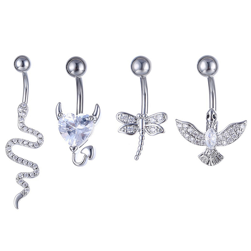 Crystal Belly Button Ring Anim - Body Jewelry Barbell ulasan dan harga