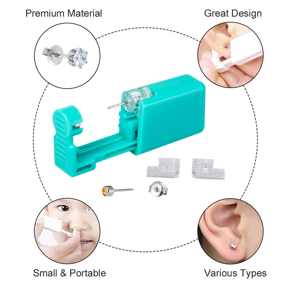 1pc Disposable Green Ear Pierc - Body Jewelry Factory ulasan dan harga