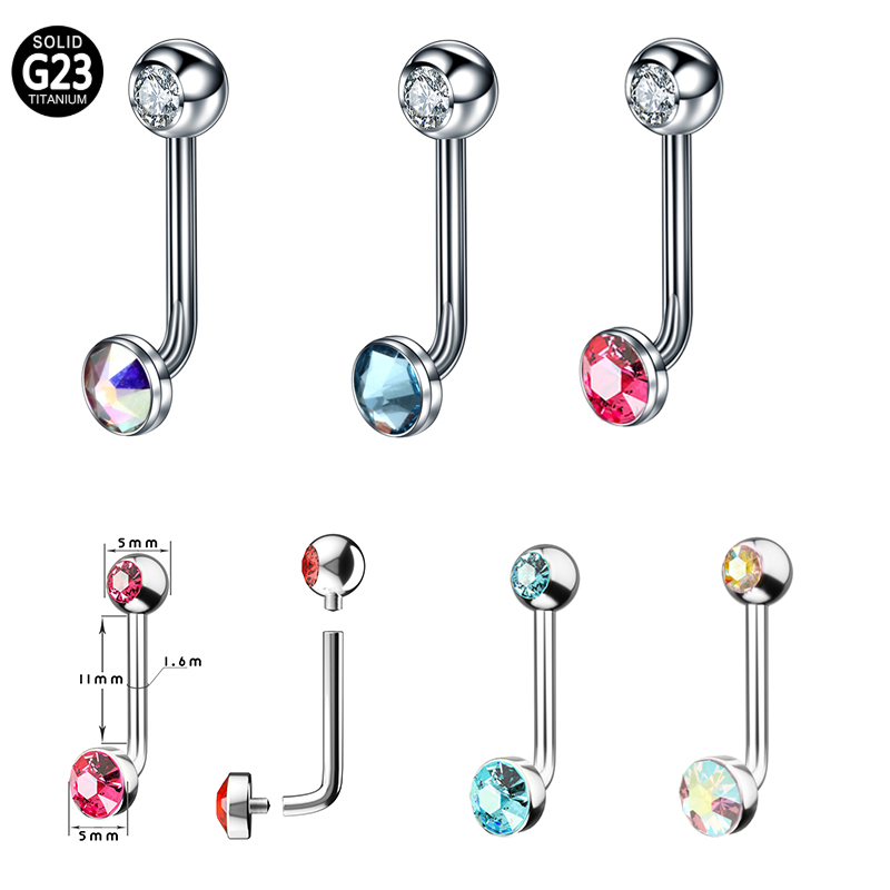 1PC F136 Titanium 14G CZ Gem P - Body Jewelry Vch ulasan dan harga