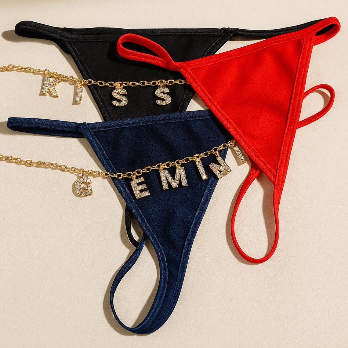 Custom Chain Thong With Name L - Body Jewelry Names ulasan dan harga