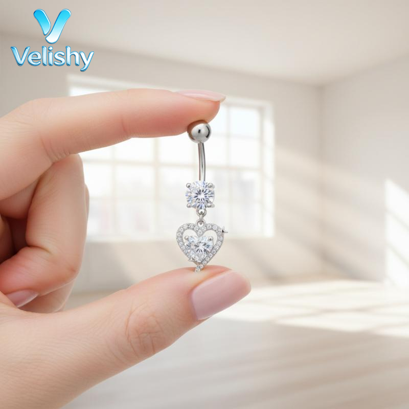 Surgical Steel Dangle Belly Bu - Body Jewelry Barbell ulasan dan harga