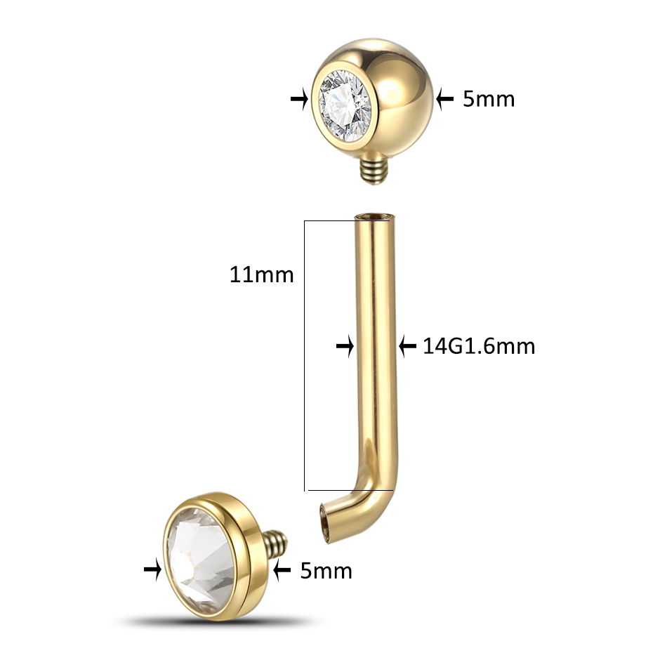 1PC  Implant Grade Titanium Ch - Body Jewelry Vch ulasan dan harga
