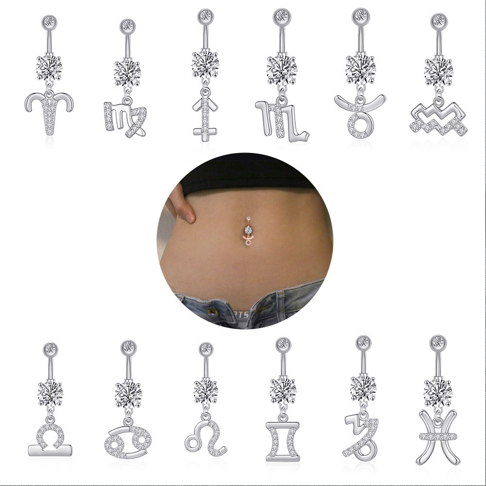12 Constellation Series Navel  - Body Jewelry Barbell ulasan dan harga