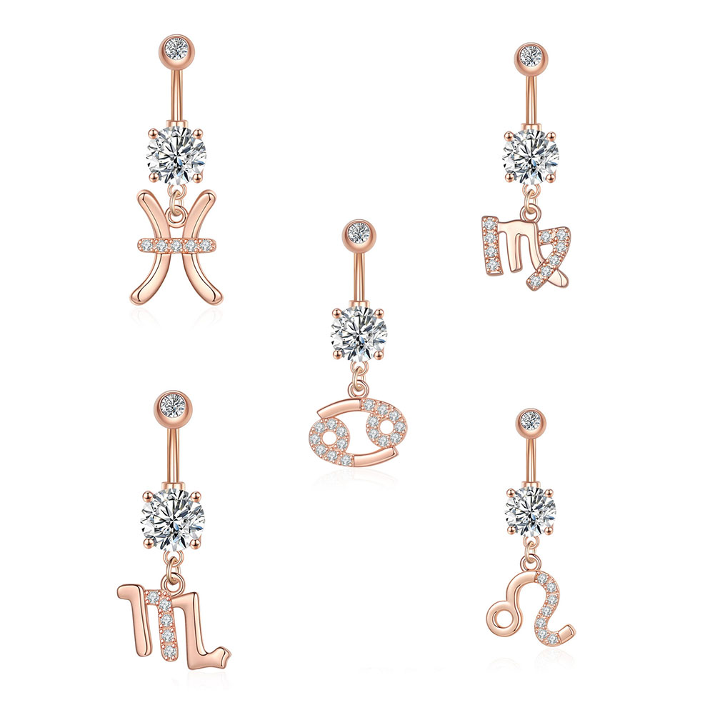 12 Constellation Series Navel  - Body Jewelry Barbell ulasan dan harga