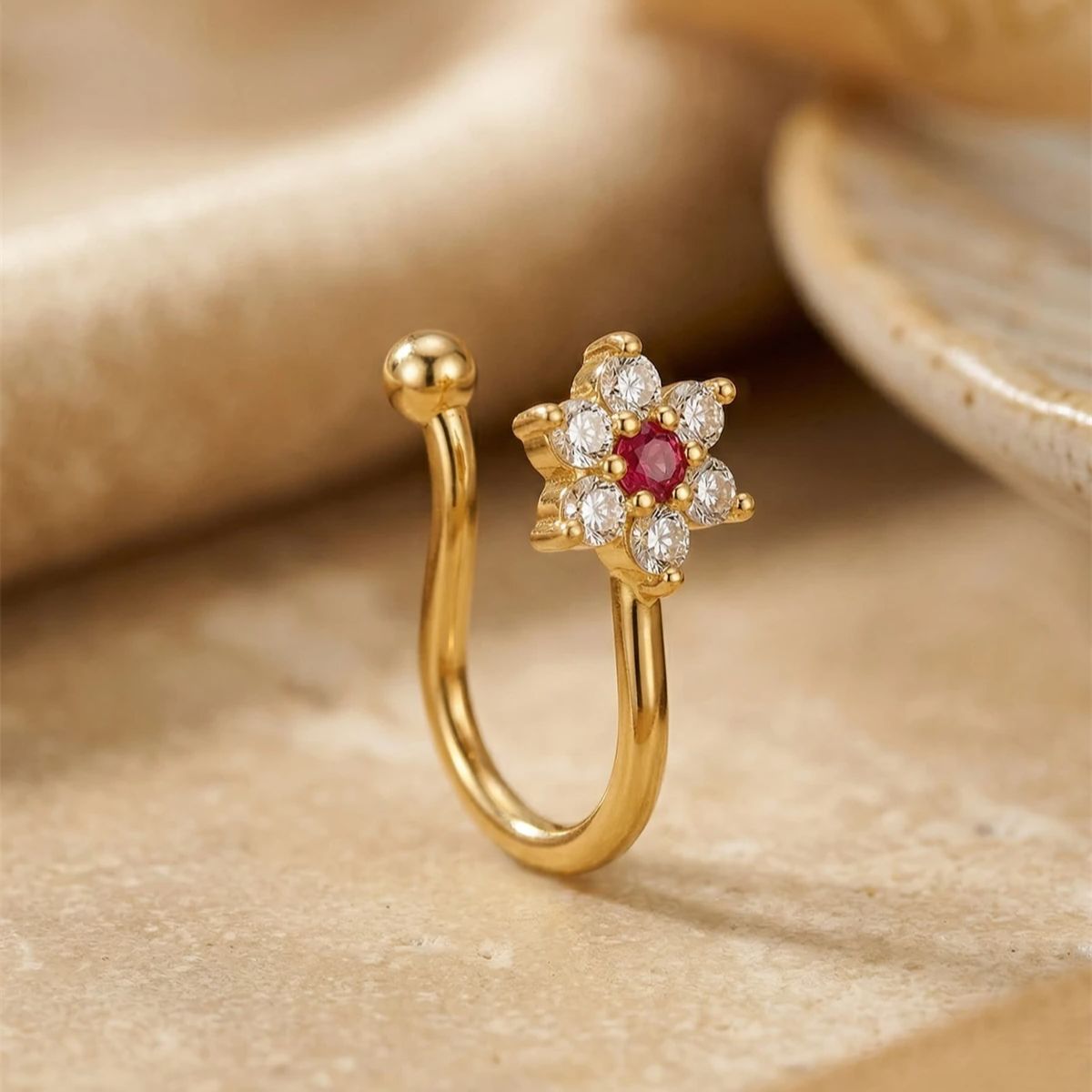 1PC Flower Shaped No Piercing  - Body Jewelry On Sale ulasan dan harga