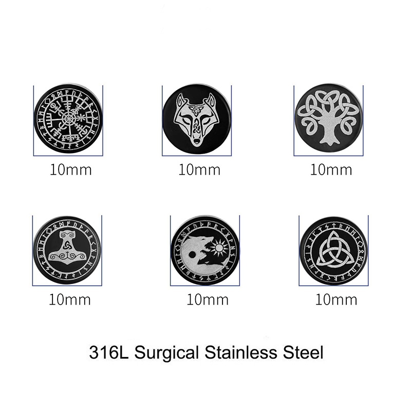 1Pair Viking Barbell Stud Earr - Body Jewelry Barbell ulasan dan harga