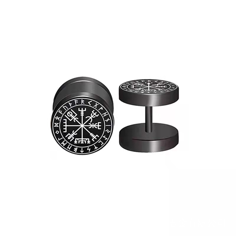 1Pair Viking Barbell Stud Earr - Body Jewelry Barbell ulasan dan harga