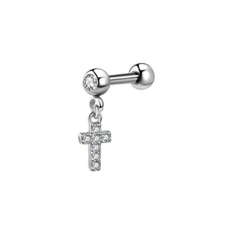 1PCS Moon Ear Cartilage Stud E - Body Jewelry Barbell ulasan dan harga