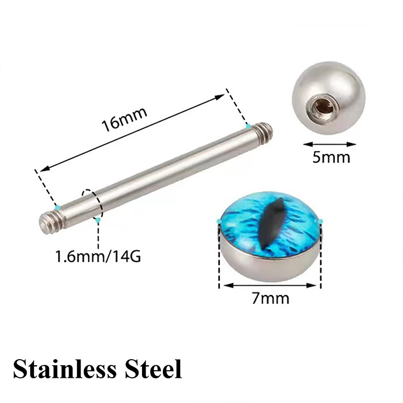 14G Glow in the Dark Dragon Ey - Body Jewelry Barbell ulasan dan harga