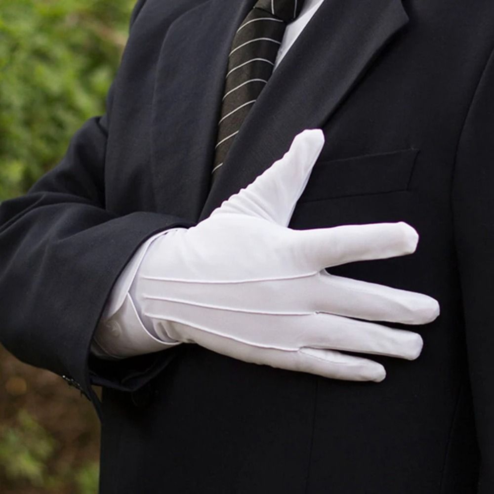 Soft White Cotton Gloves Thin  - Body Jewelry Websites ulasan dan harga