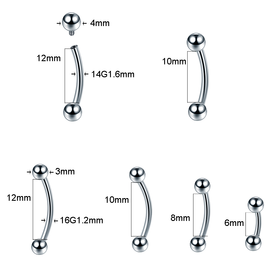10Pcs/lot G23 Titanium Eyebrow - Body Jewelry Barbell ulasan dan harga