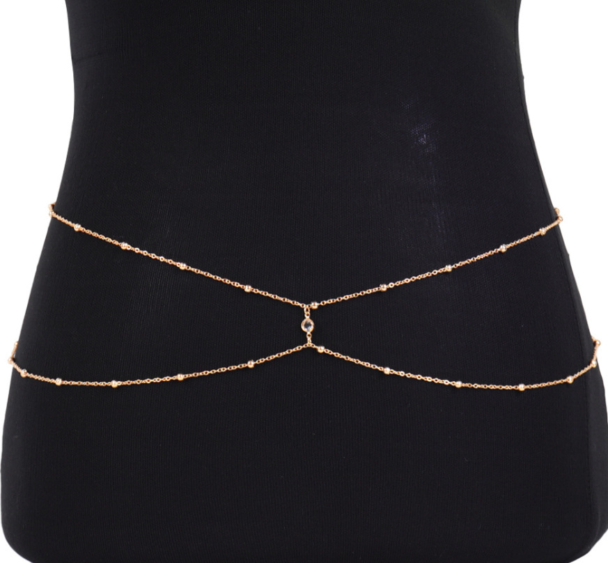 Clear Rhinestone Beaded Belly  - Body Jewelry In Bulk ulasan dan harga