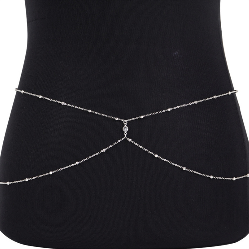 Clear Rhinestone Beaded Belly  - Body Jewelry In Bulk ulasan dan harga