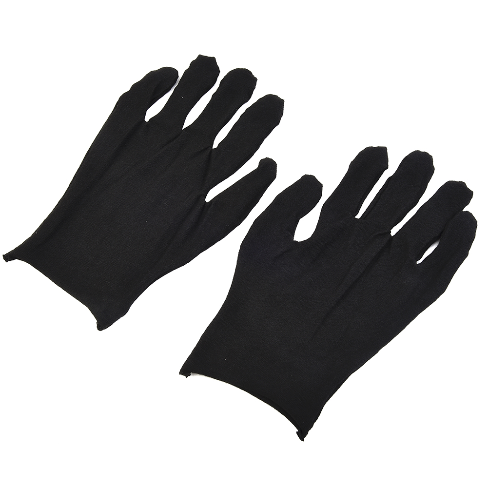 12 Pairs Black Cotton Gloves S - Body Jewelry Websites ulasan dan harga
