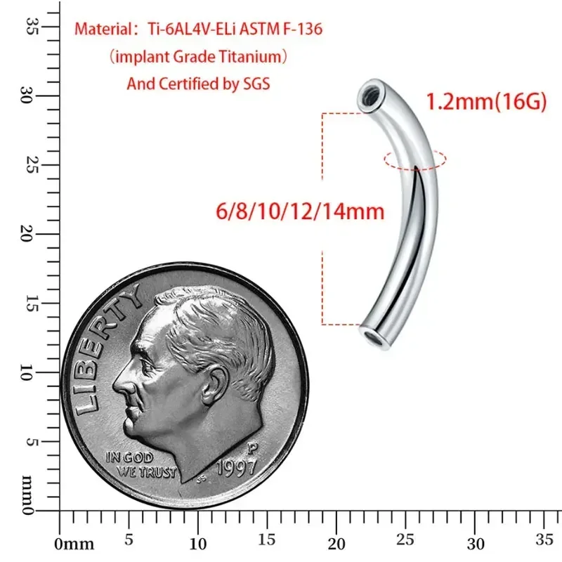 10 Pcs/Lot ASTM F136 Titanium  - Body Jewelry Barbell ulasan dan harga