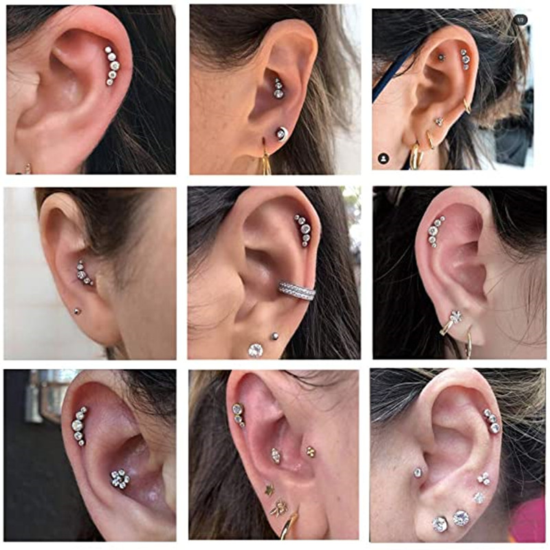 1PCS Crystal Cartilage Piercin - Body Jewelry Barbell ulasan dan harga