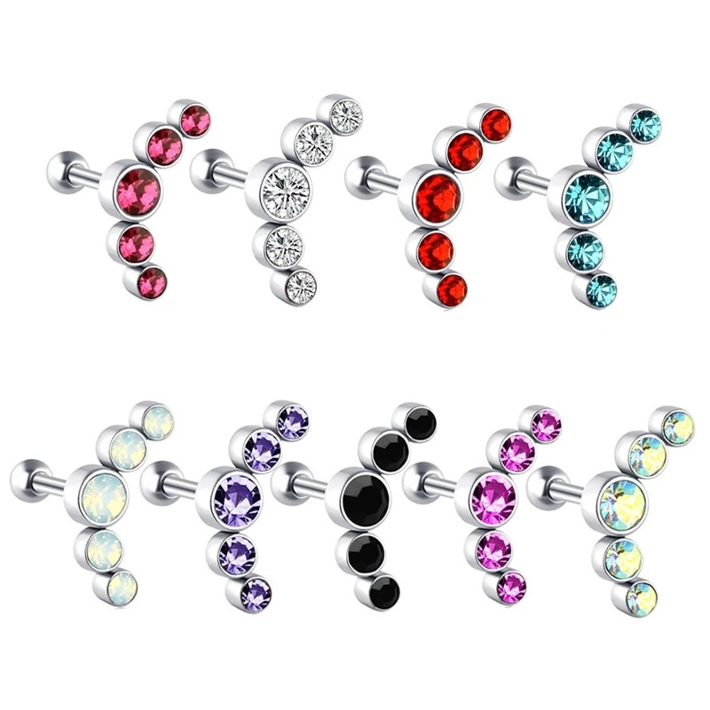 1PCS Crystal Cartilage Piercin - Body Jewelry Barbell ulasan dan harga