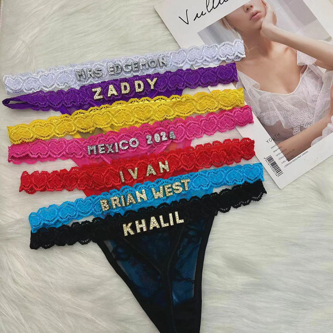 Custom Thong Panties with Name - Body Jewelry Names ulasan dan harga