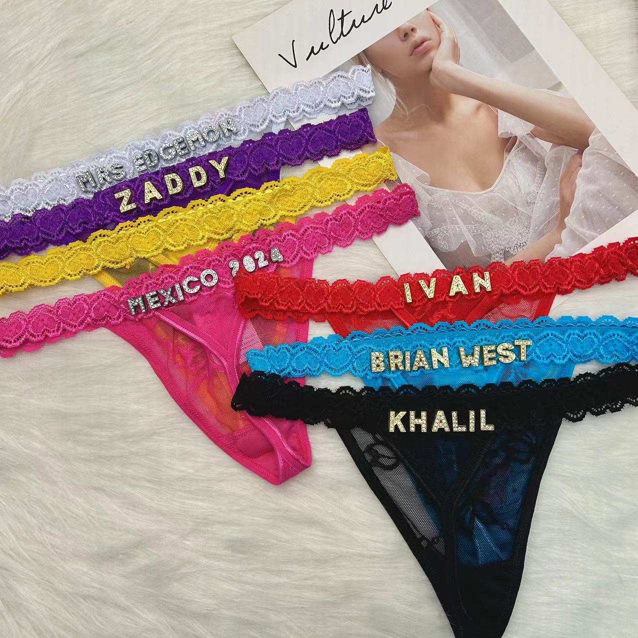 Custom Thong Panties with Name - Body Jewelry Names ulasan dan harga