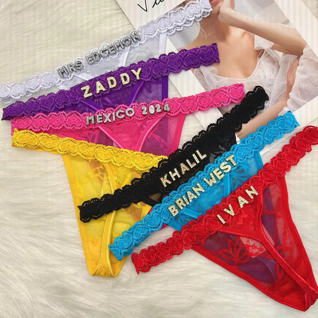 Custom Thong Panties with Name - Body Jewelry Names ulasan dan harga
