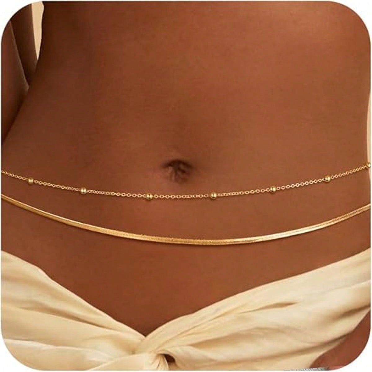 Women's Gold Waist Chain, Mult - Body Jewelry Waterproof ulasan dan harga