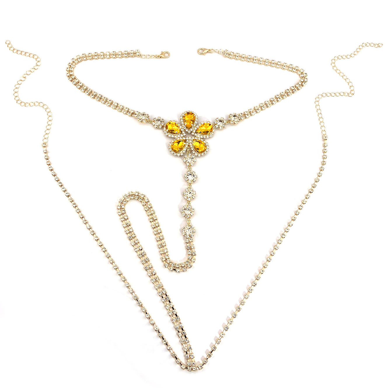1pc Flower Shaped Sexy Rhinest - Body Chain Jewelry ulasan dan harga