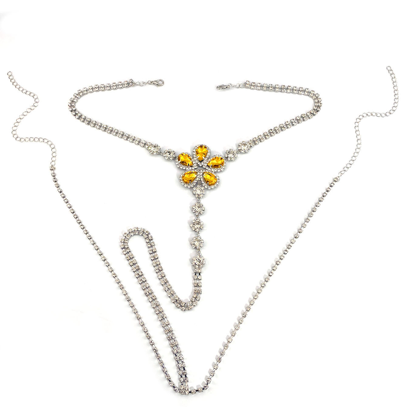 1pc Flower Shaped Sexy Rhinest - Body Chain Jewelry ulasan dan harga
