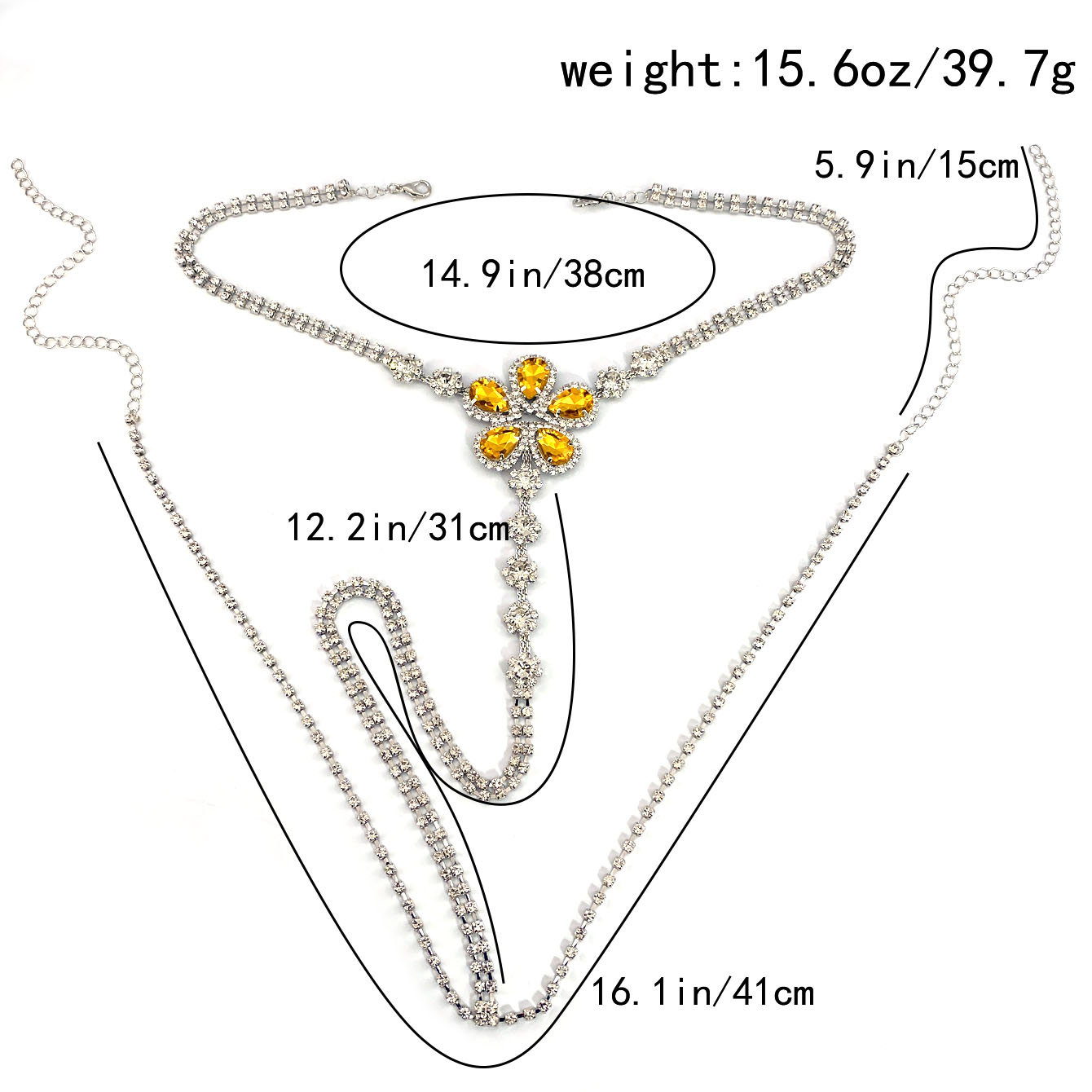 1pc Flower Shaped Sexy Rhinest - Body Chain Jewelry ulasan dan harga