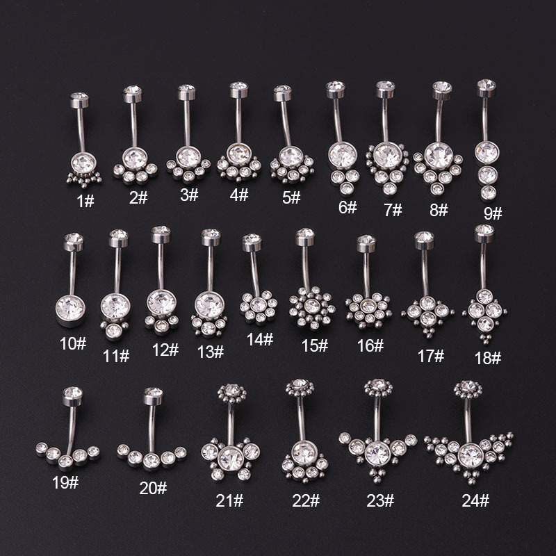 Zircon Golden Belly Button Rin - Body Jewelry Barbell ulasan dan harga
