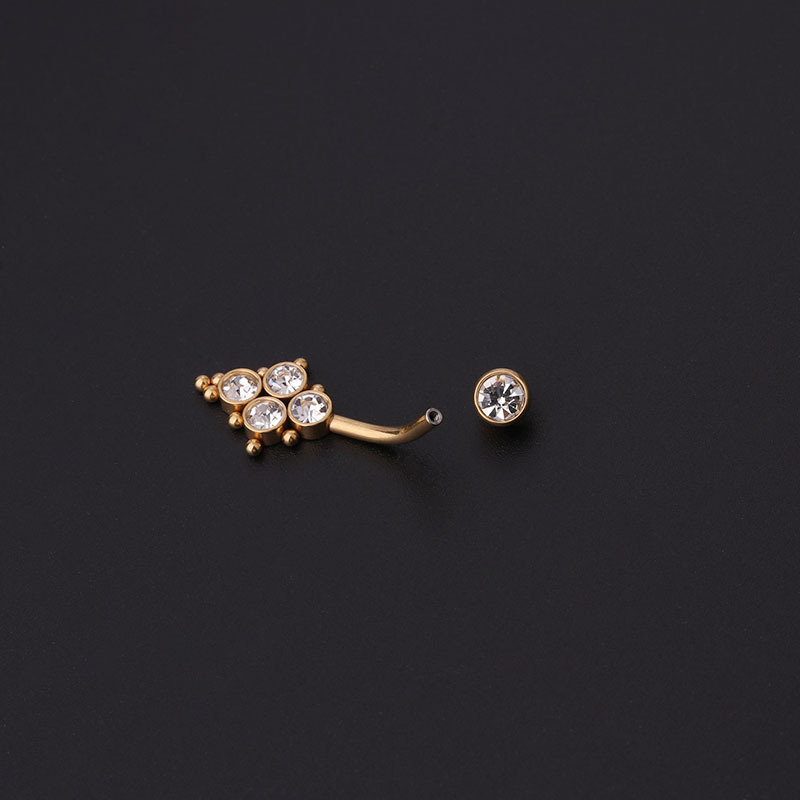 Zircon Golden Belly Button Rin - Body Jewelry Barbell ulasan dan harga