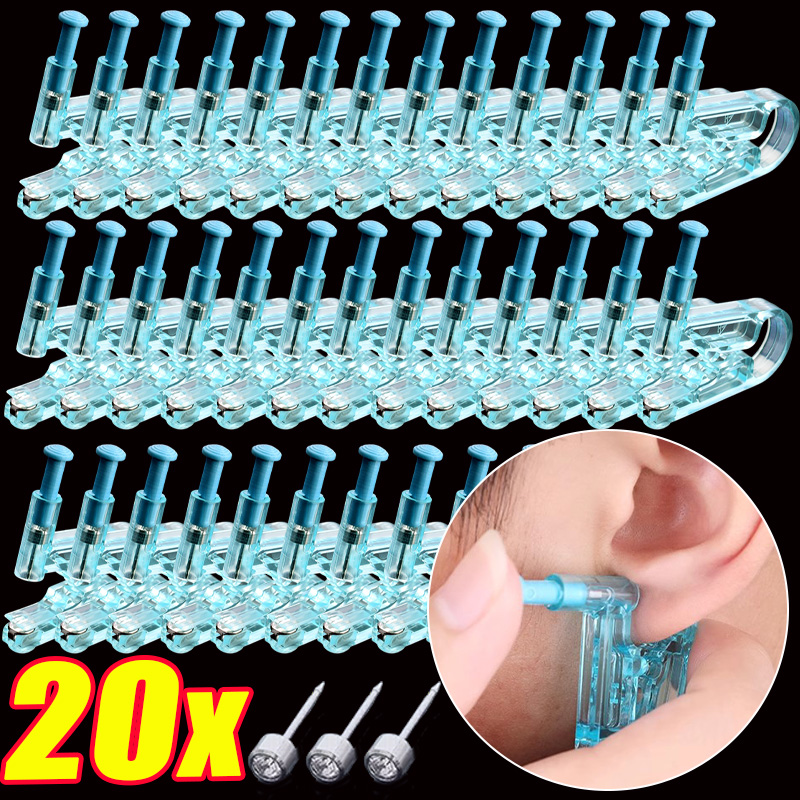1/20pcs Blue Disposable Ear Pi - Body Jewelry Factory ulasan dan harga