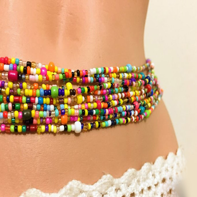 Women Layered Beaded Belly Cha - Body Chain Jewelry ulasan dan harga